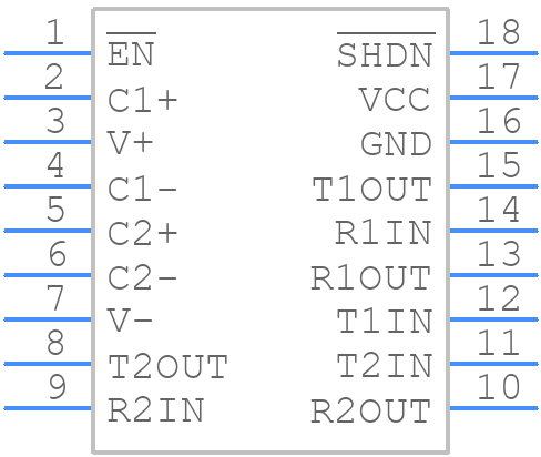 MAX3222EEWN+ - Analog Devices - PCB symbol