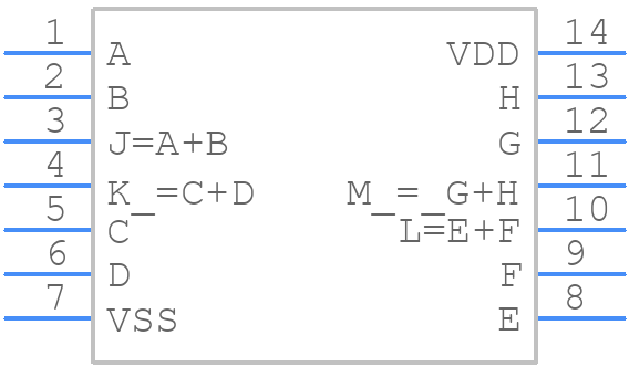 CD4071BPWE4 - Texas Instruments - PCB symbol