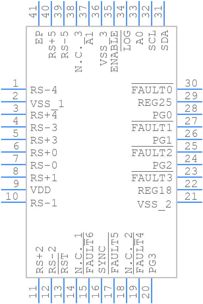 MAX34446ETL+ - Analog Devices - PCB symbol