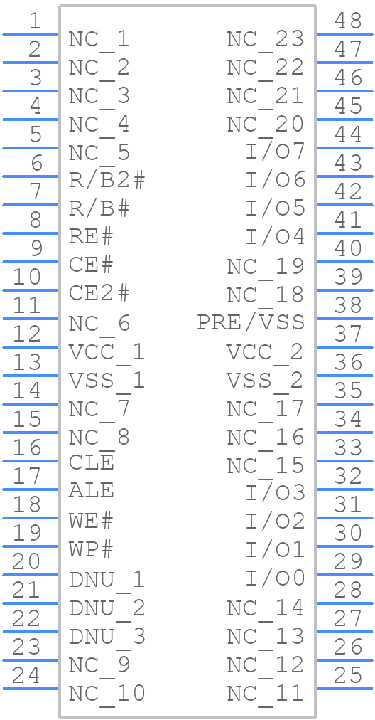 MT29F8G08ADAFAWP-AAT:F - Micron - PCB symbol