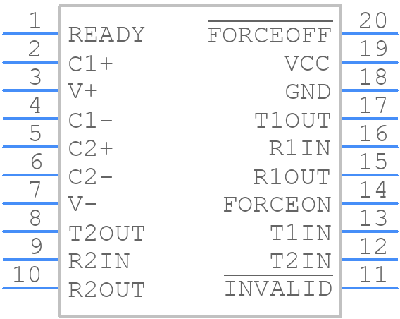 MAX3225EEAP+ - Analog Devices - PCB symbol
