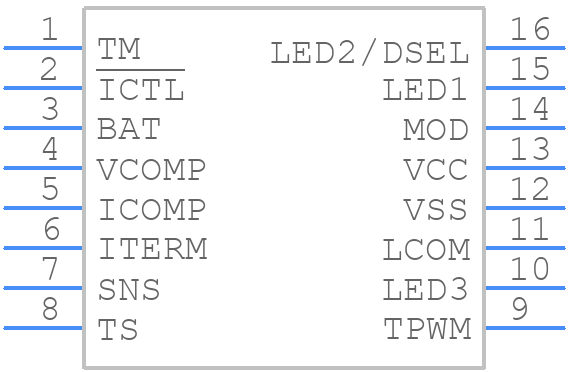 BQ2054PNE4 - Texas Instruments - PCB symbol