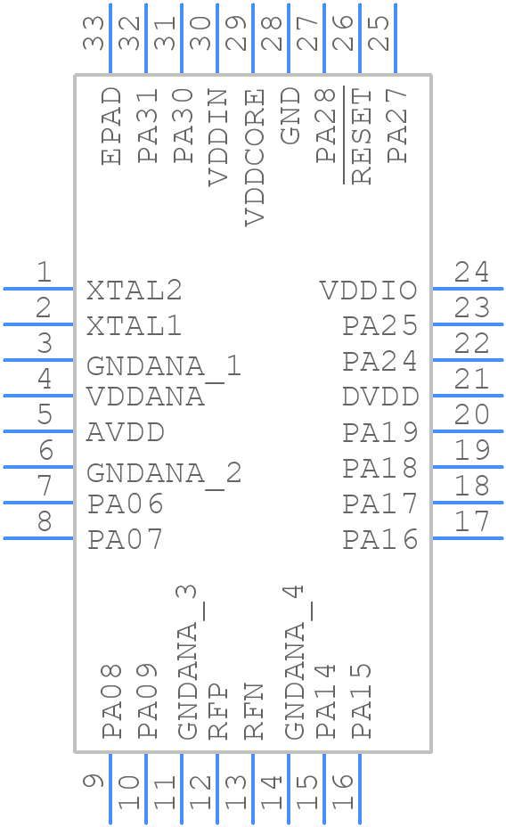 ATSAMR30E18A-MU - Microchip - PCB symbol