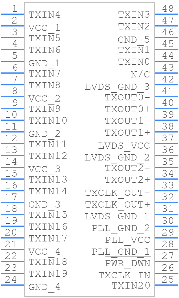 DS90CF363BMTX - Texas Instruments - PCB symbol