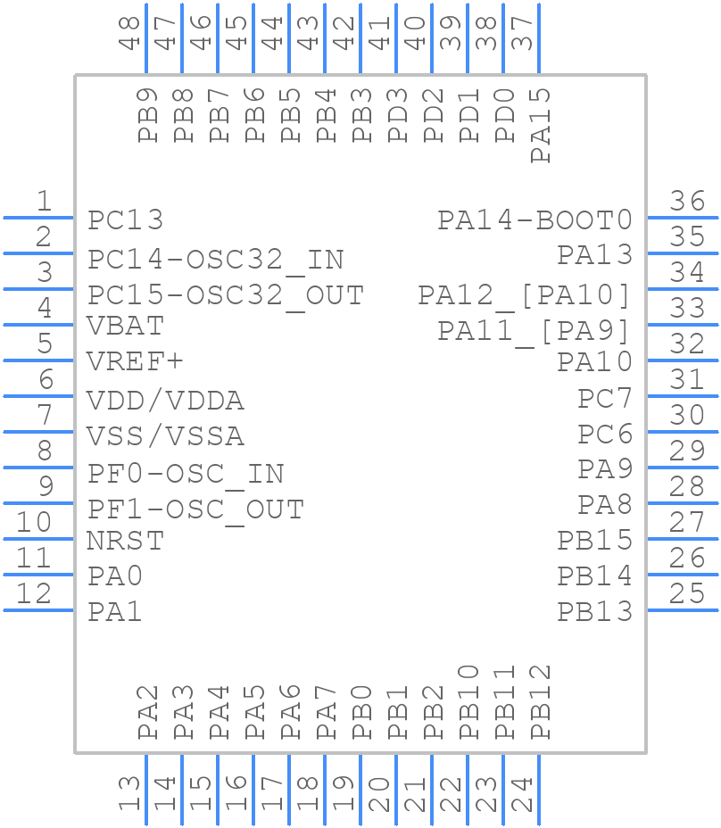 STM32G070CBT6TR - STMicroelectronics - PCB symbol