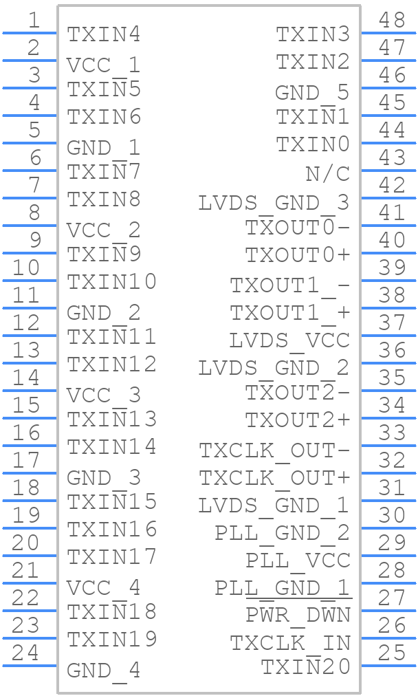 DS90CR215MTDX/NOPB - Texas Instruments - PCB symbol