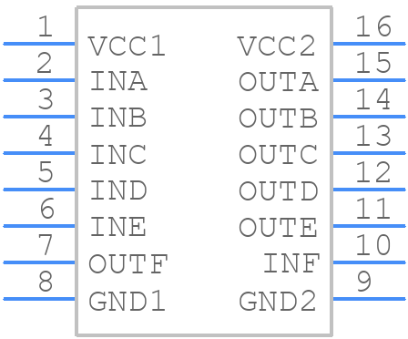 ISO7761FDWR - Texas Instruments - PCB symbol