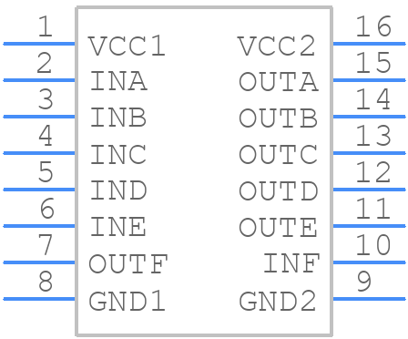 ISO7761FDBQR - Texas Instruments - PCB symbol