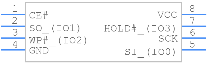 IS25LP064A-JBLA3 - Integrated Silicon Solution Inc. - PCB symbol