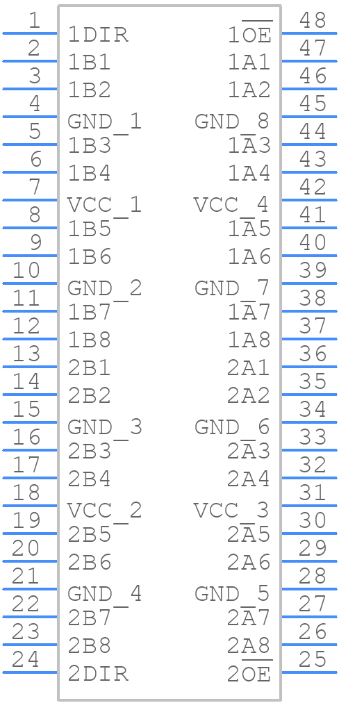 CY74FCT162245TPACT - Texas Instruments - PCB symbol