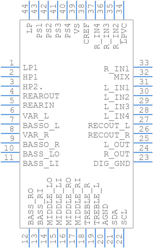 TDA7430 - STMicroelectronics - PCB symbol
