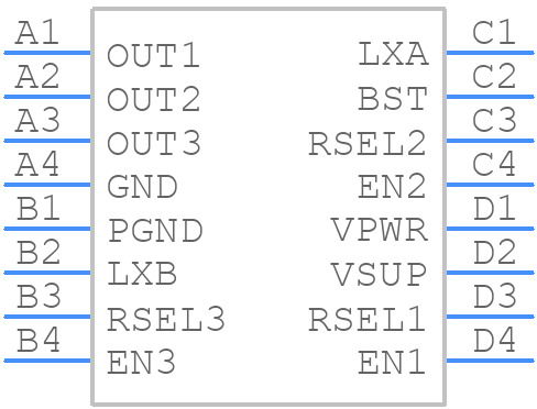 MAX17270AENE+T - Analog Devices - PCB symbol