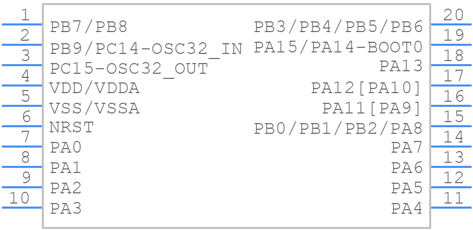 STM32G030F6P6TR - STMicroelectronics - PCB symbol