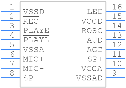 ISD1616BSY - Nuvoton - PCB symbol