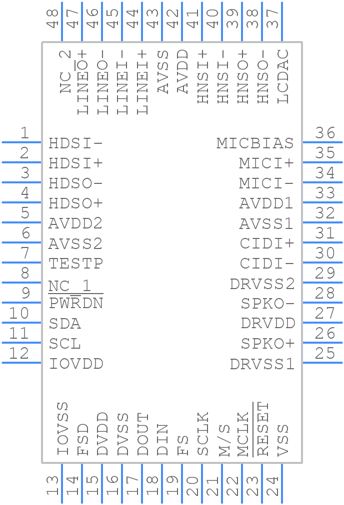 TLV320AIC20IPFB - Texas Instruments - PCB symbol