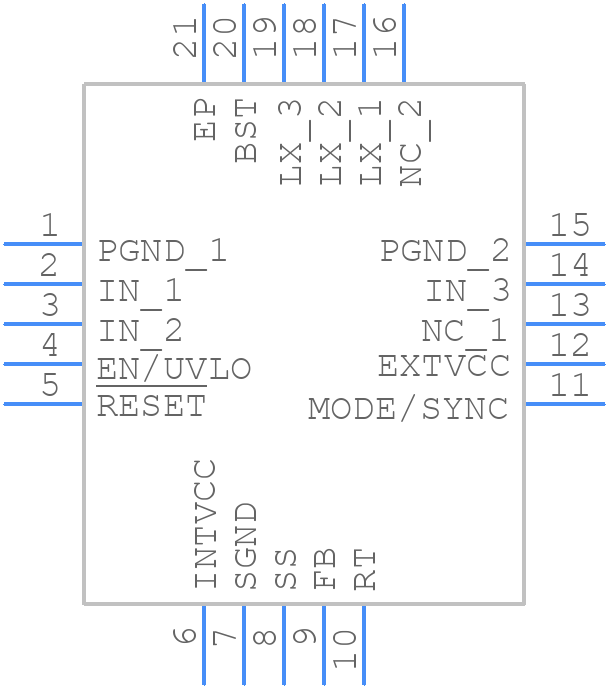 MAX17634CATP+ - Analog Devices - PCB symbol