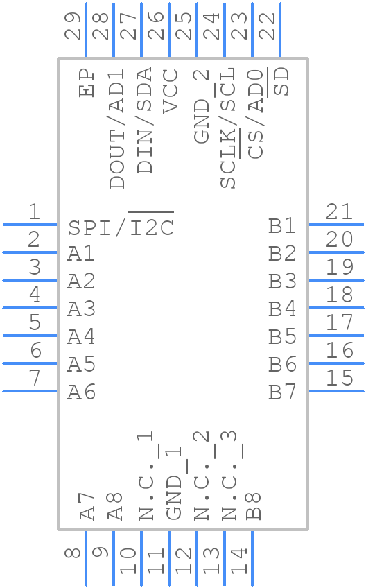 MAX14662ETI+T - Analog Devices - PCB symbol