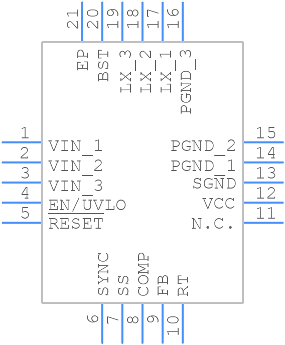 MAX17687ATP+T - Analog Devices - PCB symbol