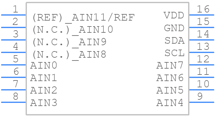MAX11611EEE+ - Analog Devices - PCB symbol