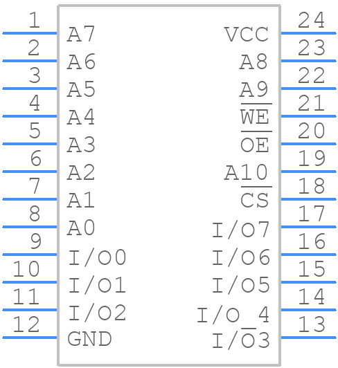 6116LA25DB - Renesas Electronics - PCB symbol