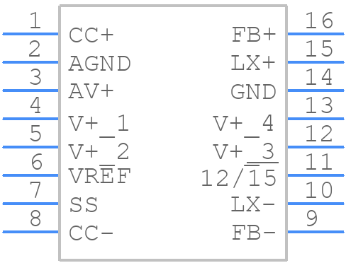 MAX743EWE+T - Analog Devices - PCB symbol