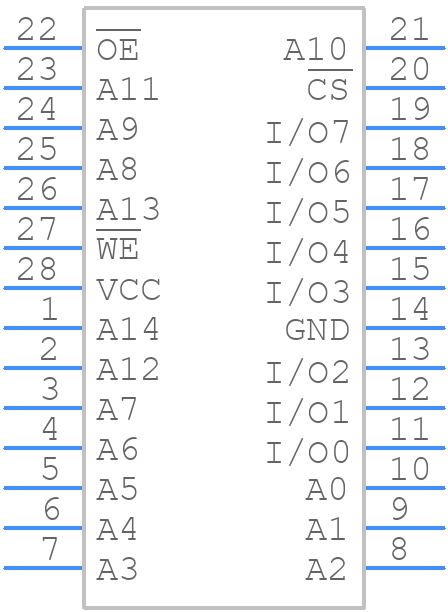 71V256SA12PZGI8 - Renesas Electronics - PCB symbol
