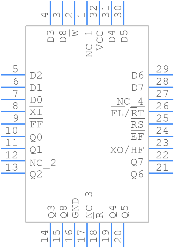 7207L20JGI - Renesas Electronics - PCB symbol