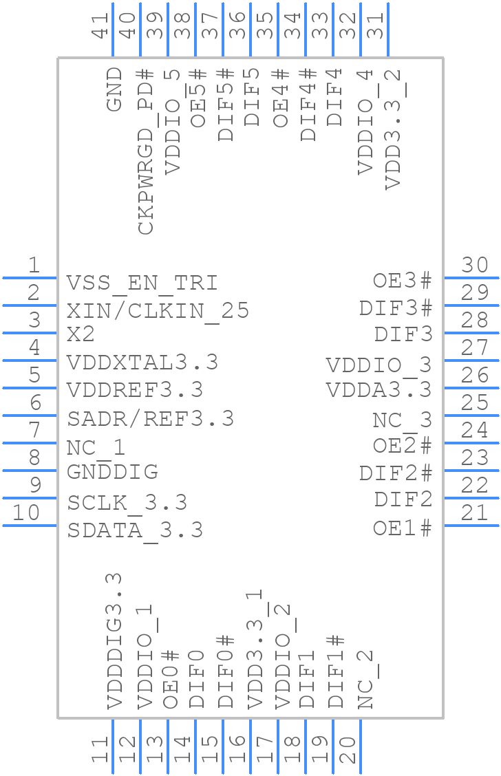 9FGL0651BKILFT - Renesas Electronics - PCB symbol