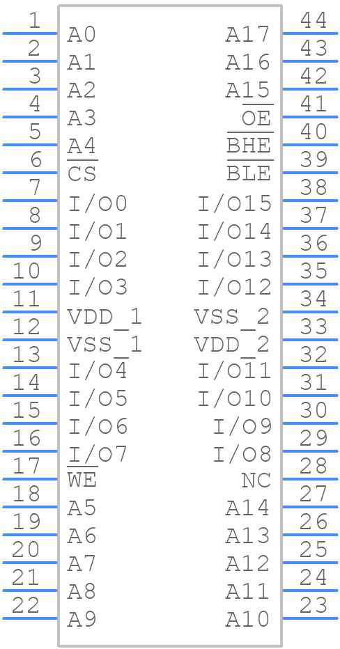 71V416L12YG - Renesas Electronics - PCB symbol