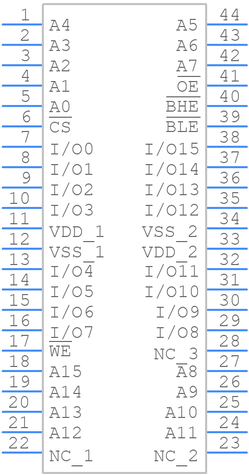 71V016SA20PHG - Renesas Electronics - PCB symbol