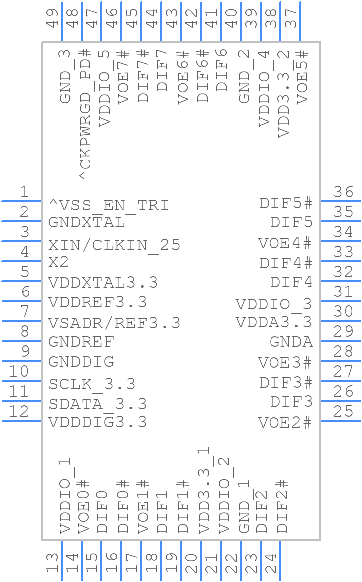 9FGL0851CKILFT - Renesas Electronics - PCB symbol