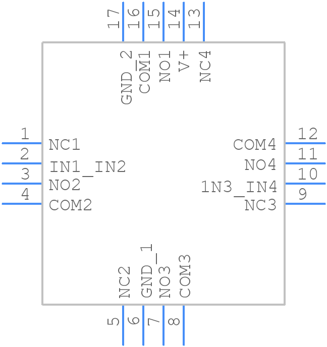 MAX4701ETE+ - Analog Devices - PCB symbol