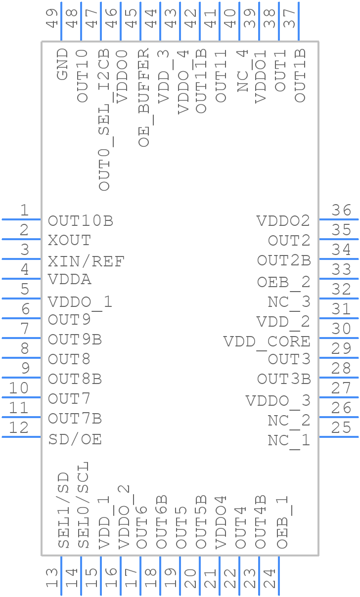 5P49V5908B501NDGI8 - Renesas Electronics - PCB symbol