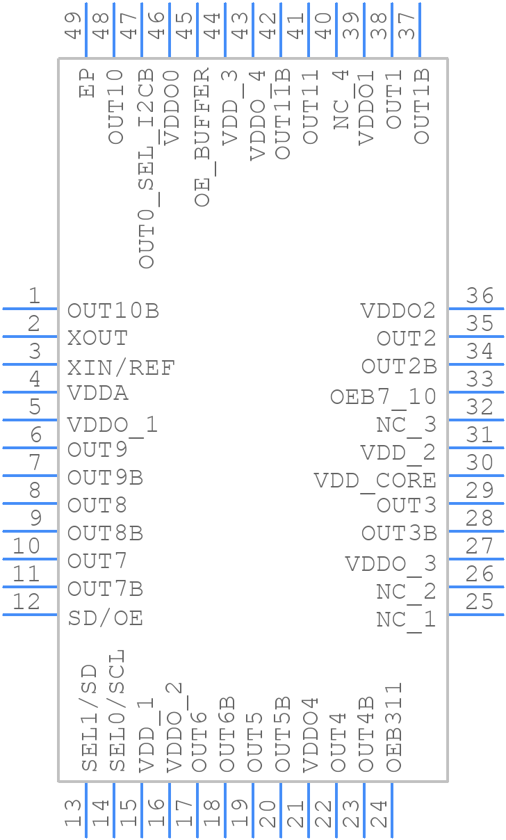 5P49V5908B511NDGI8 - Renesas Electronics - PCB symbol