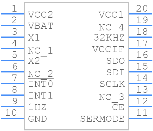 DS1306E+T&R - Analog Devices - PCB symbol