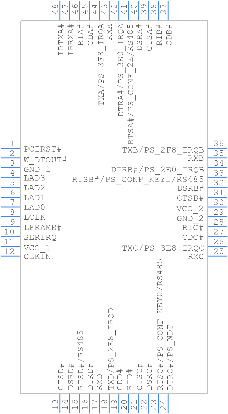 XR28V384IM48-F - MaxLinear, Inc. - PCB symbol