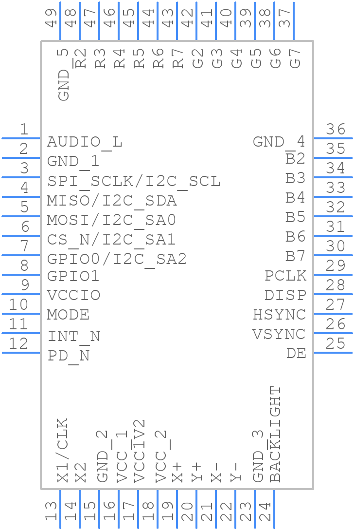 FT800Q-T - Bridgetek Pte Ltd. - PCB symbol