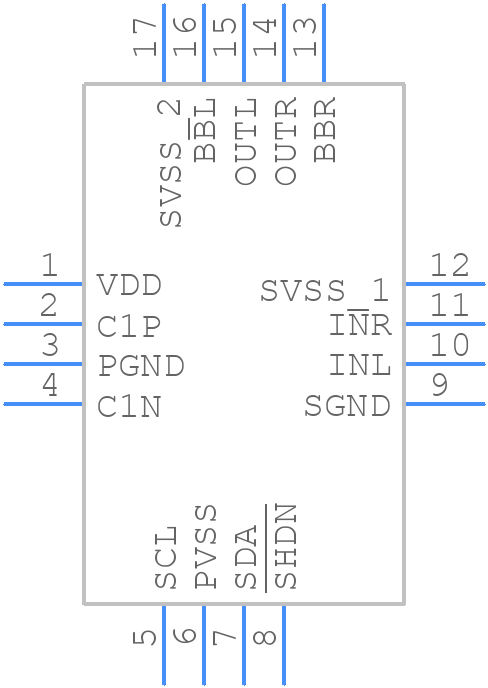 MAX9723CETE+ - Analog Devices - PCB symbol