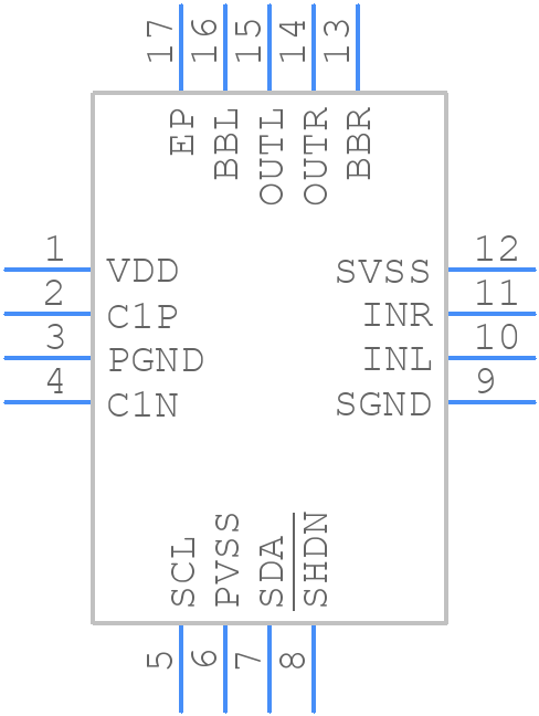 MAX9723CETE+ - Analog Devices - PCB symbol