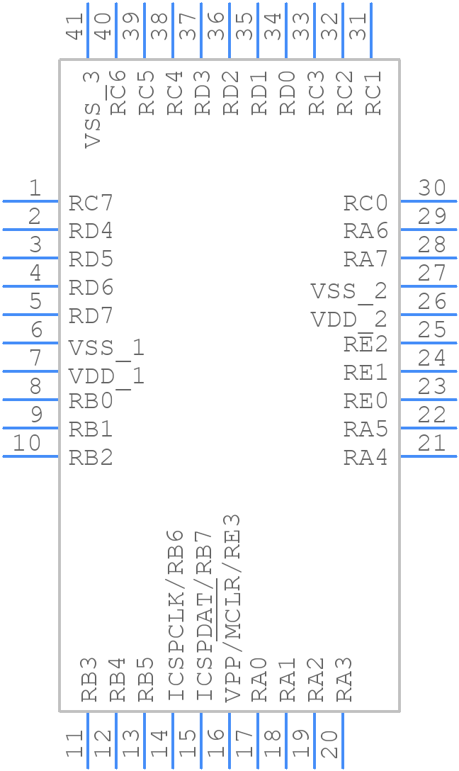 PIC18F47Q43-E/MP - Microchip - PCB symbol