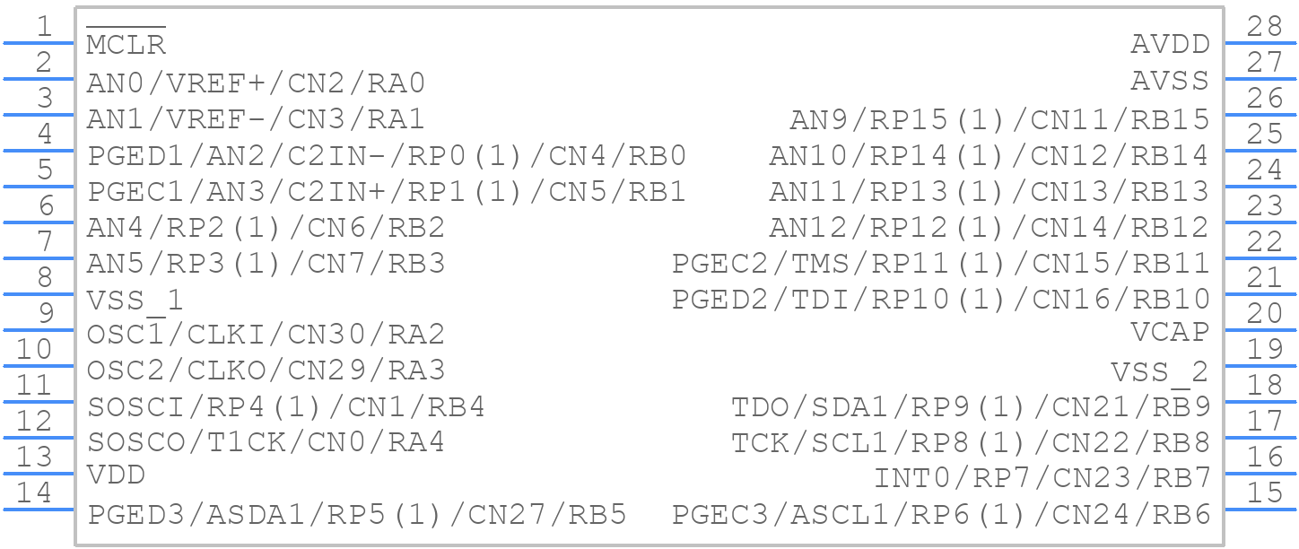 PIC24HJ32GP202-E/SS - Microchip - PCB symbol