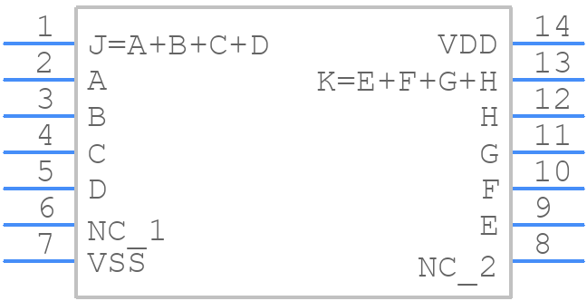 CD4072BF3A - Texas Instruments - PCB symbol