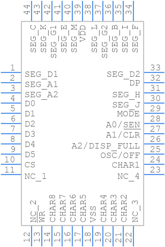ICM7243AIM44Z - Renesas Electronics - PCB symbol