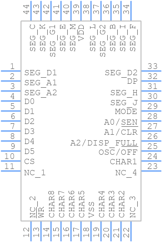 ICM7243AIM44ZT - Renesas Electronics - PCB symbol