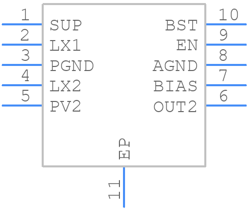 MAX20019ATBA/V+ - Analog Devices - PCB symbol