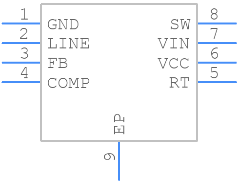 MP6001DN-LF - Monolithic Power Systems (MPS) - PCB symbol