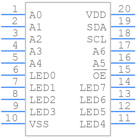 PCA9634D - NXP - PCB symbol