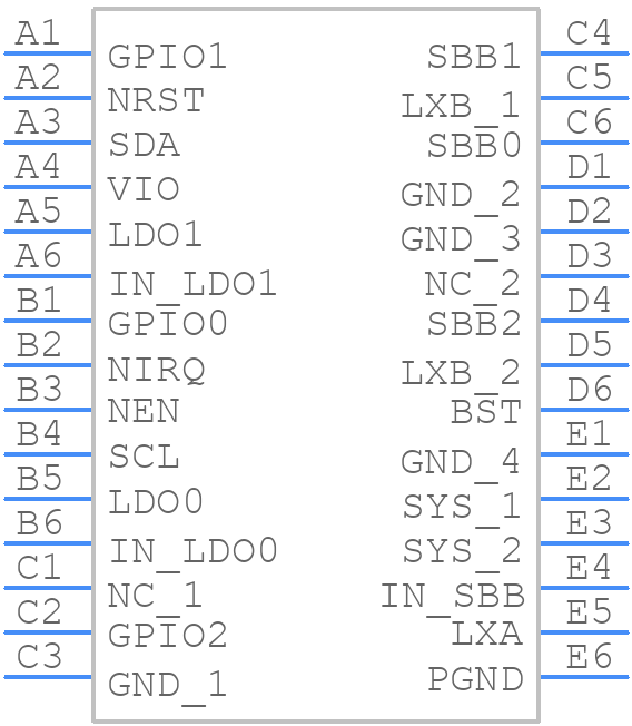 MAX77654AENVN+T - Analog Devices - PCB symbol