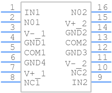 MAX4567ESE+ - Analog Devices - PCB symbol