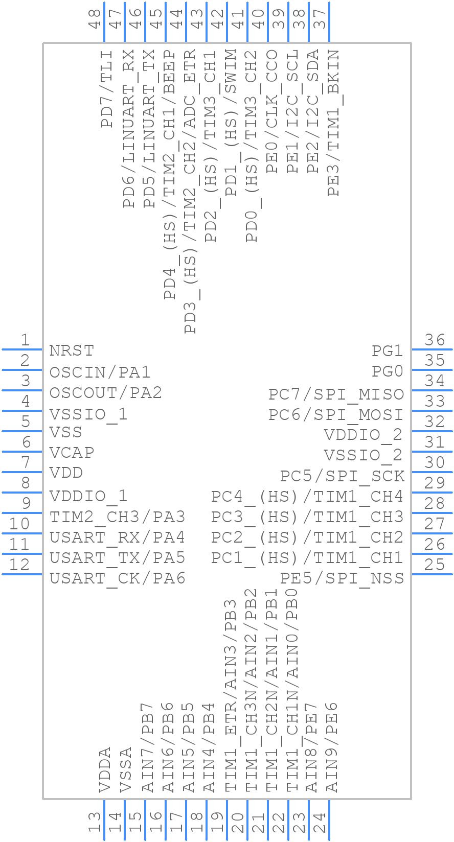 STM8AF6388TDX - STMicroelectronics - PCB symbol